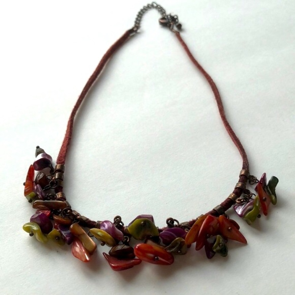 🍃🍂BOHO Suede & Stone Necklace